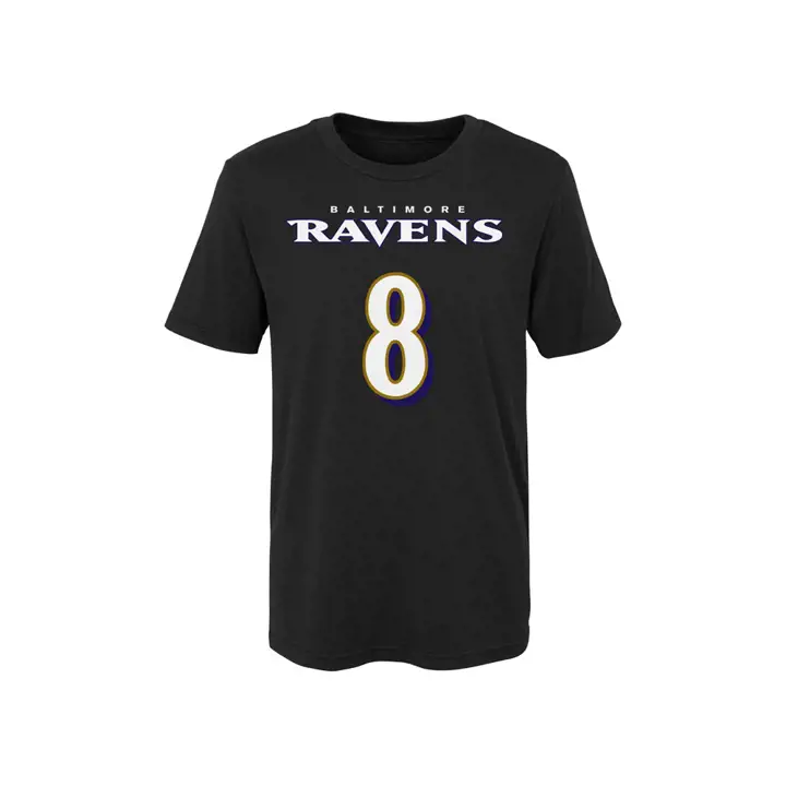 T-shirt Ravens NFL Youth Pride Logo N&N Lamar Jackson noir