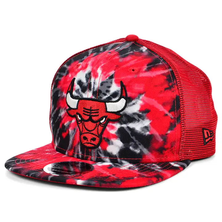 BULLS NBA Casquette filet tie-dye noir/rouge