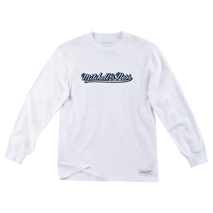 MITCHELL & NESS Manuscrit à manches longues blanc