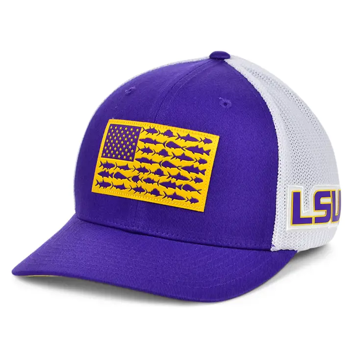 L.S.U. NCAA PFG Fish Flag Extensible violet/blanc