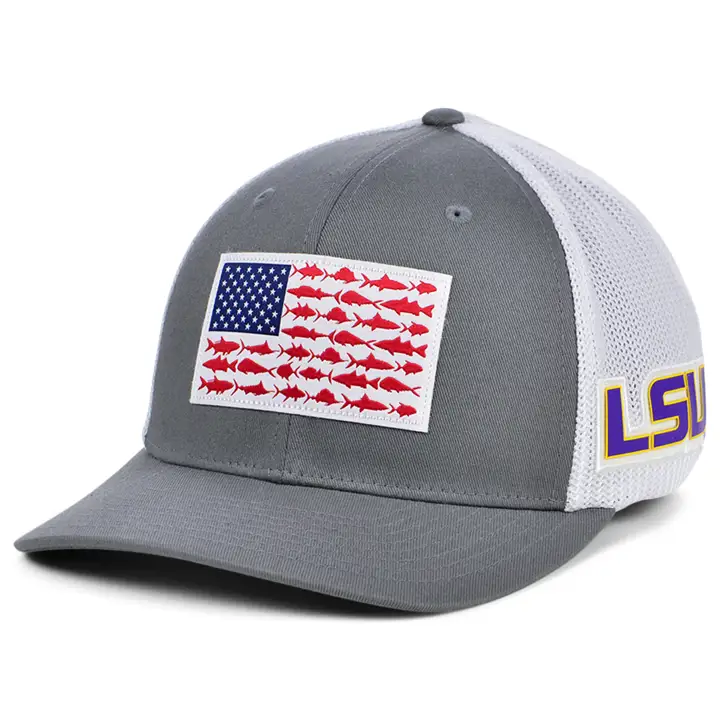 L.S.U. NCAA PFG Fish Flag Stretch anthracite/blanc