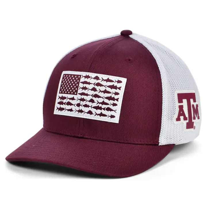 Casquette Stretch Texas A&M Aggies NCAA PFG Fish Flag mar/blanc