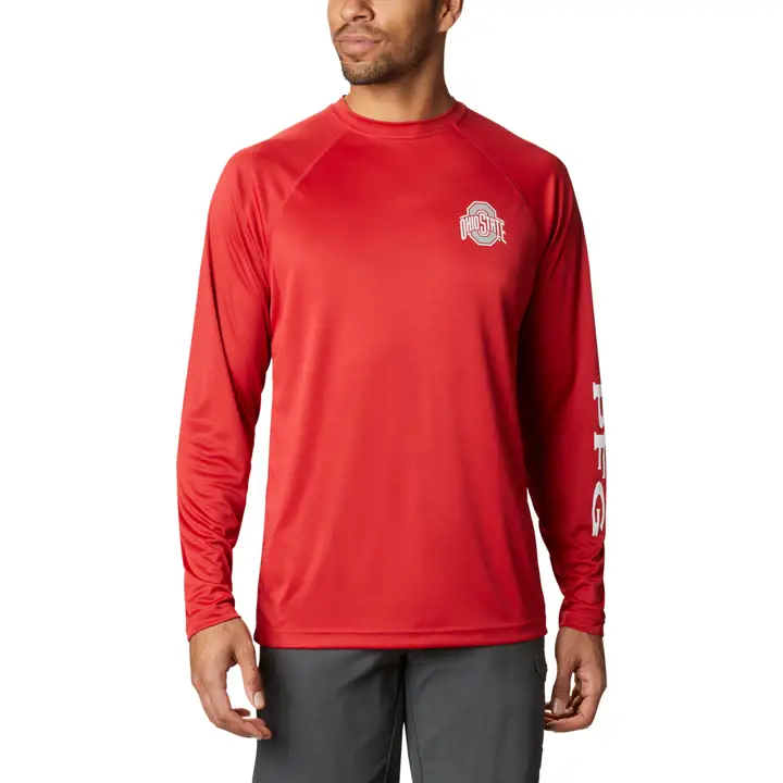 T-shirt à manches longues Ohio State Buckeyes NCAA Terminal Tackle rouge