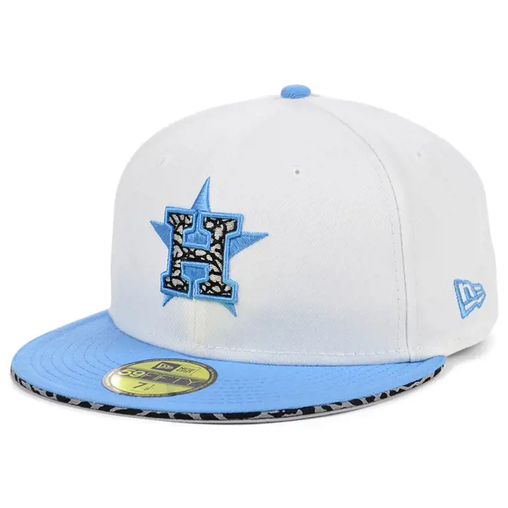 CASQUETTE 59FIFTY MLB 2020 HOUSTON ASTROS AVEC CLIP DE CHAUSSURE BLANC/BLEU CIEL/ÉLÉPHANT