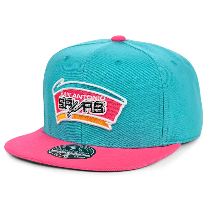 CASQUETTE AJUSTÉE NBA LAINE 2 COULEURS SPURS sarcelle/Rose