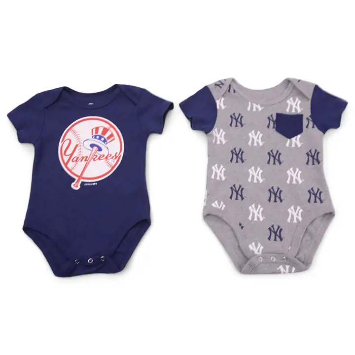 New York Yankees MLB Ensemble de 2 bavoirs pour nouveau-né marine