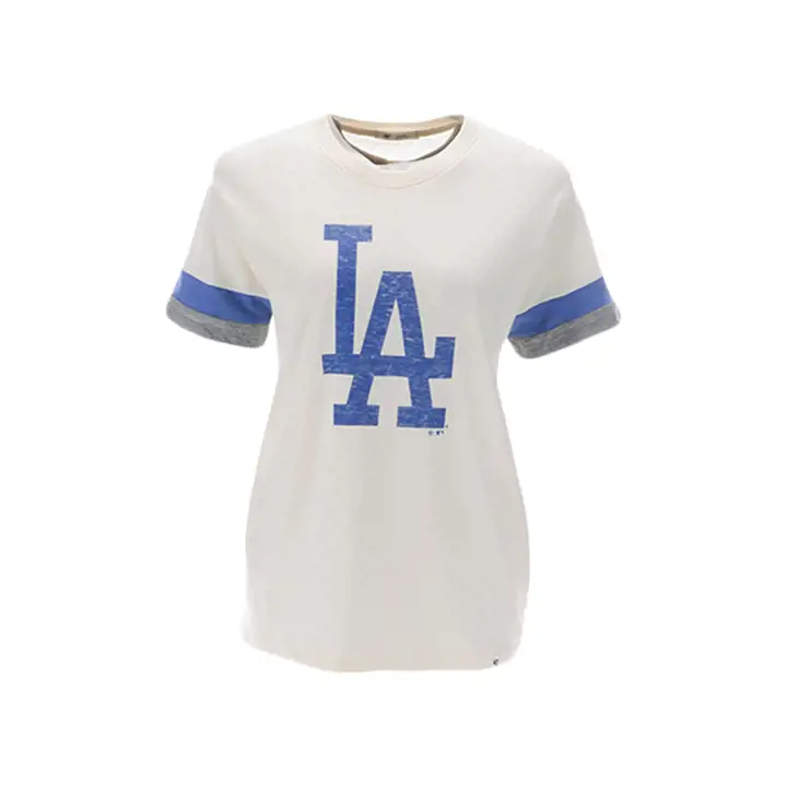 T-shirt à rayures Frankie pour femme MLB des Dodgers de Los Angeles