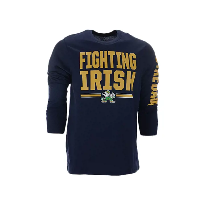 Notre Dame NCAA Fier et fort Grand Rival Manches longues T-Shirt 20 NAV