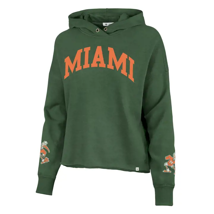 Sweat à capuche court Olivia Ivy NCAA Miami Hurricanes G