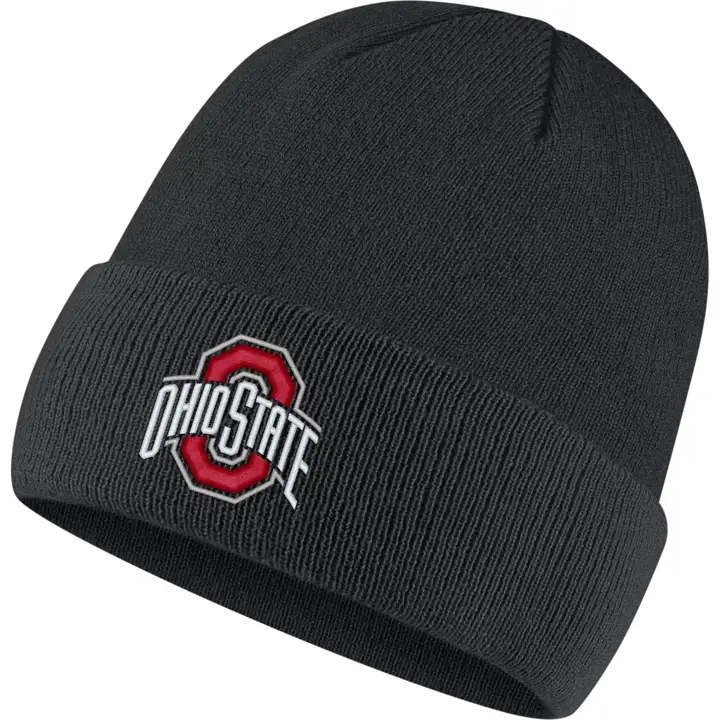 Ohio State Buckeyes NCAA NK Bonnet en tricot à revers noir