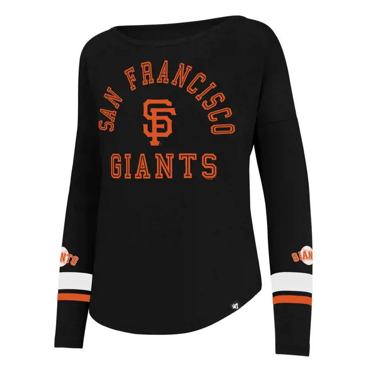 San Francisco Giants MLB Femme Encore L/S Rayé Col Rond noir
