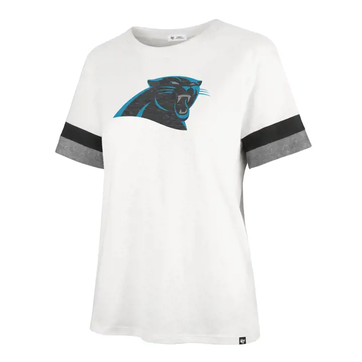T-Shirt Rayé à Manches Courtes NFL Frankie pour Femme CAROLINA PANTHERS