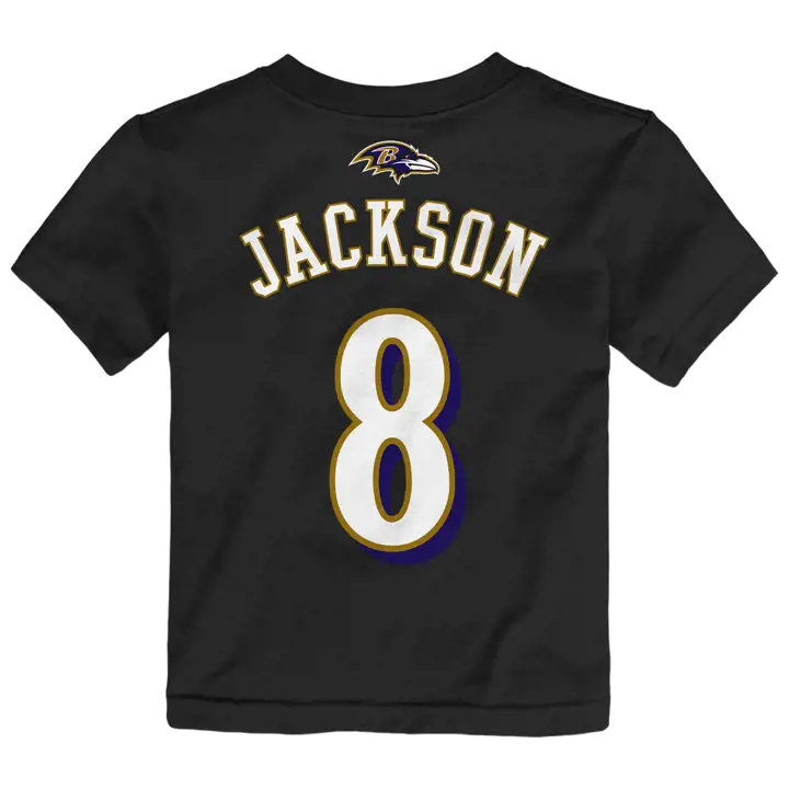 Ravens NFL T-shirt enfant joueur Mainliner Lamar Jackson noir