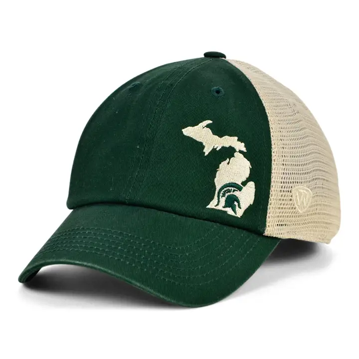 Casquette de baseball Michigan State Spartans NCAA Relax State Trucker vert foncé/pierre