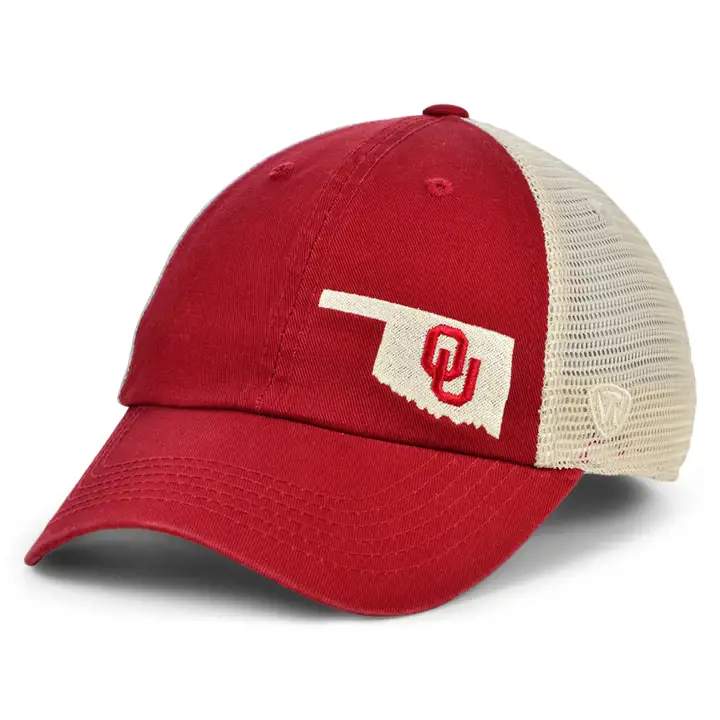 Casquette trucker NCAA Oklahoma Sooners Relaxed State, bordeaux/pierre