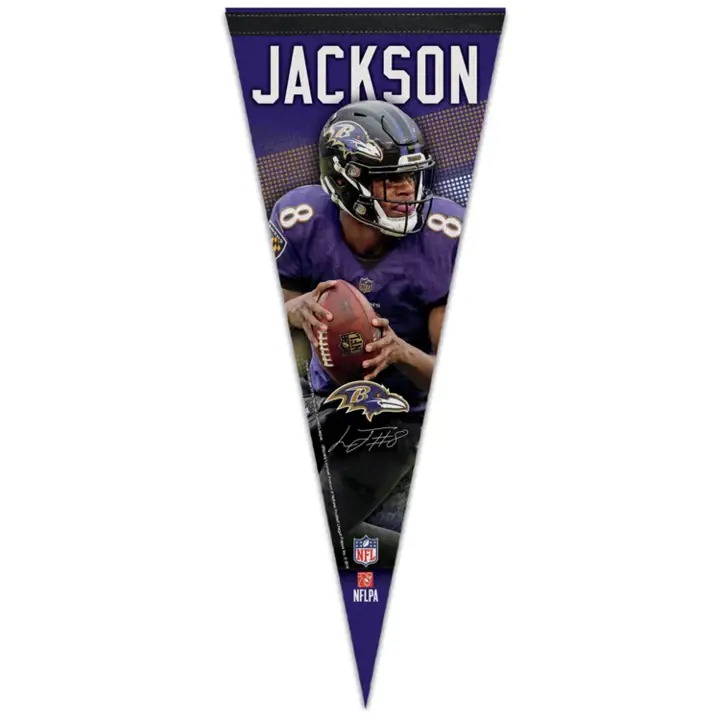 Ravens 12x30 Fanion de qualité supérieure Lamar Jackson Ast