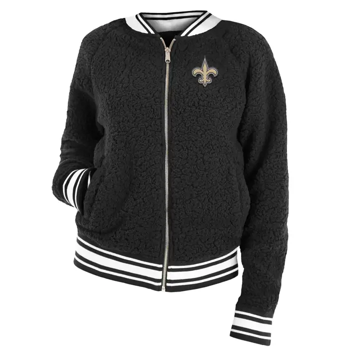 Veste polaire bombardier NFL Saints de la Nouvelle-Orléans pour femme 20 BLK