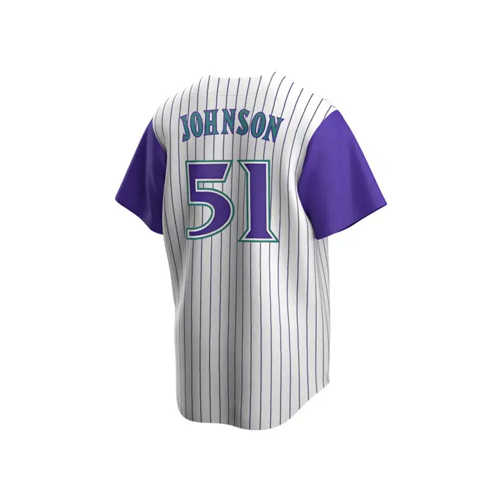 Maillot DBacks MLB Nike Coop Replica Joueur Randy Johnson BLANC