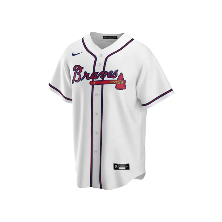 Maillot Réplique Officiel Vierge MLB Atlanta Braves Domicile Blanc