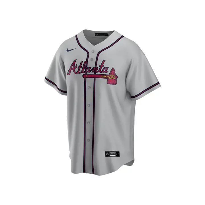 Maillot Réplique Officiel Vierge MLB Atlanta Braves Route GRIS