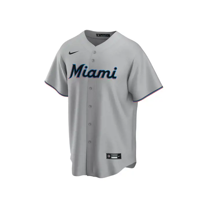Miami Marlins MLB Maillot Réplique Officiel Vierge Extérieur GRY