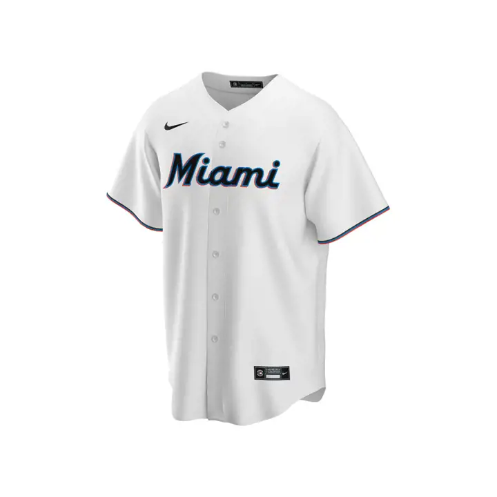 Maillot officiel vierge réplique MLB Miami Marlins Domicile BLC