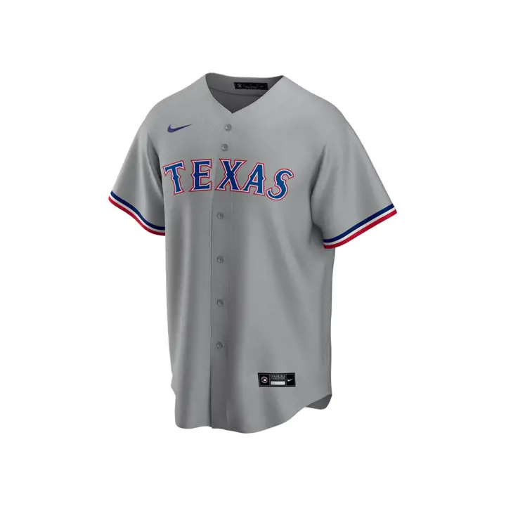 Maillot Replica Officiel Vierge MLB des Texas Rangers Gris Extérieur