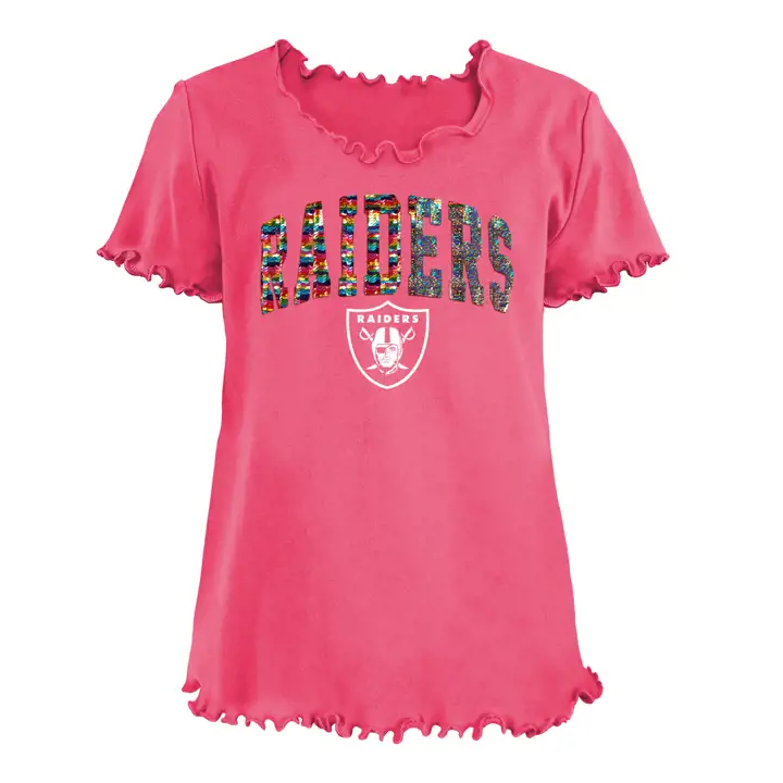 T-shirt Fille Enfant NFL Raiders LV à Paillettes Réversibles 20