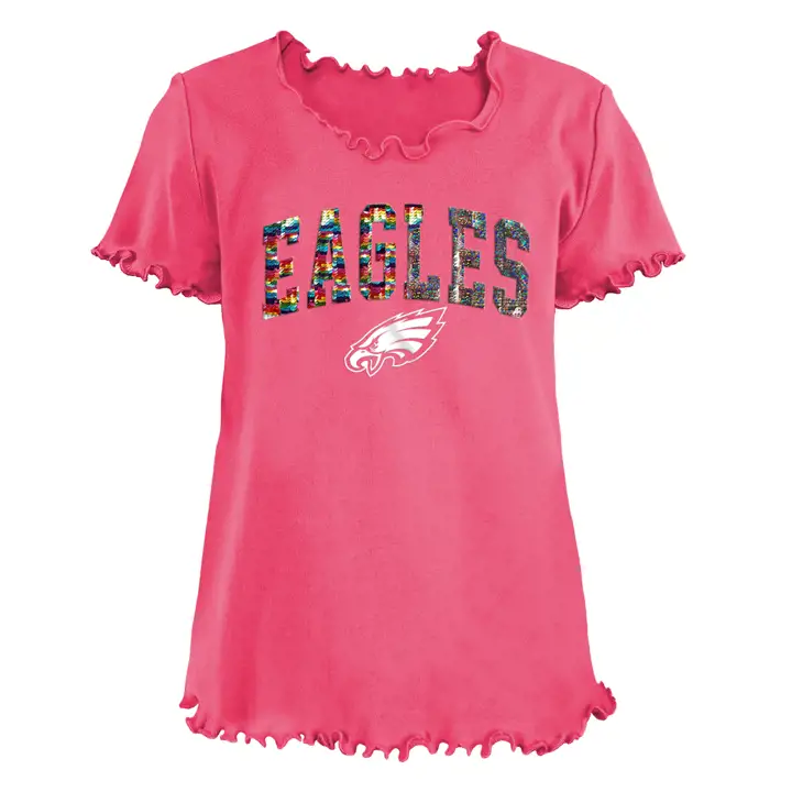 T-shirt à paillettes réversibles NFL pour jeune fille Philadelphia Eagles 20 p
