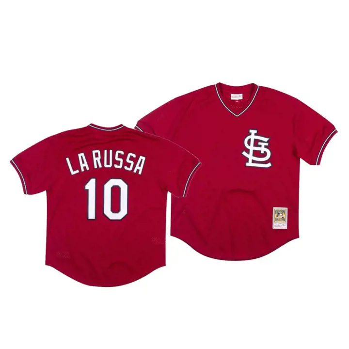 Maillot en maille M&N authentique BP MLB des Cardinals de STL Tony LaRussa rouge