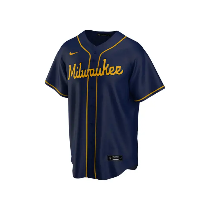 Maillot Réplique Officiel Vierge MLB Milwaukee Brewers BLEU MARINE