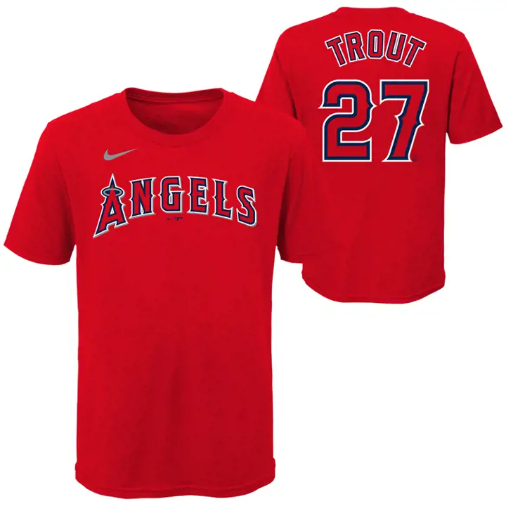 T-shirt enfant MLB des Angels de LA N&N Mike Trout rouge