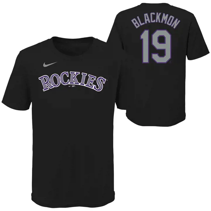 T-shirt Enfant Rockies MLB Nom et Numéro Joueur Charlie Blackmon noir