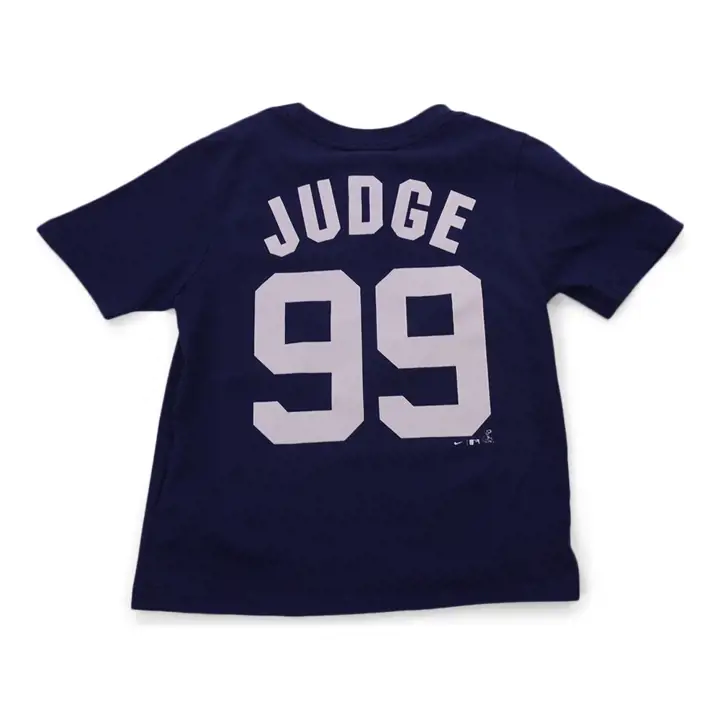 T-shirt Enfant MLB Yankees Noms et Numéros Joueur Aaron Judge bleu marine