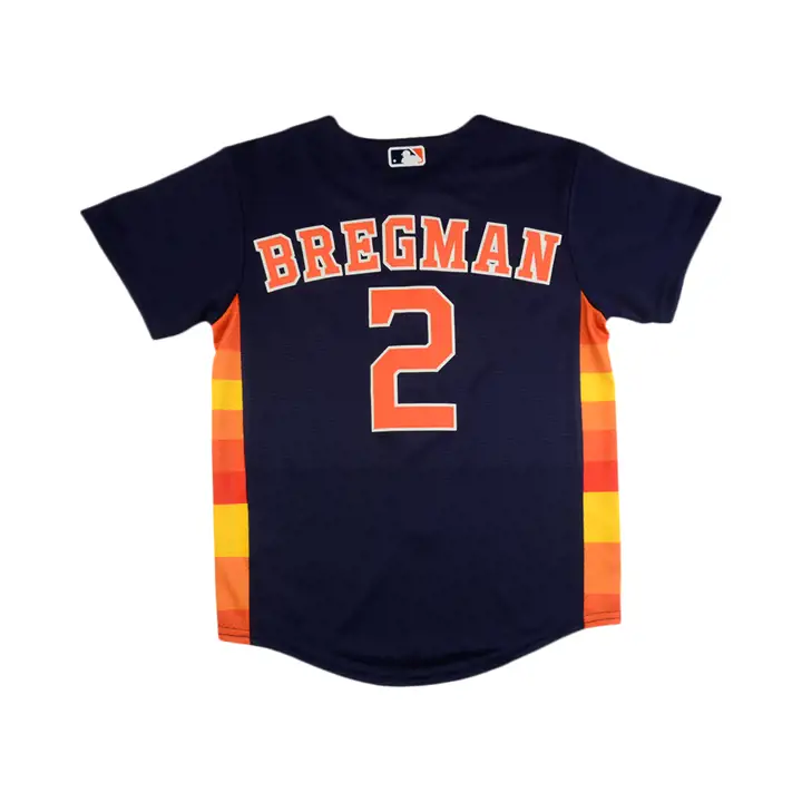 Maillot officiel de joueur ASTROS MLB pour jeune Alex Bregman BLEU MARINE
