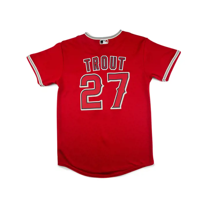 Maillot officiel de joueur des Angels de Los Angeles MLB pour jeune Mike Trout rouge