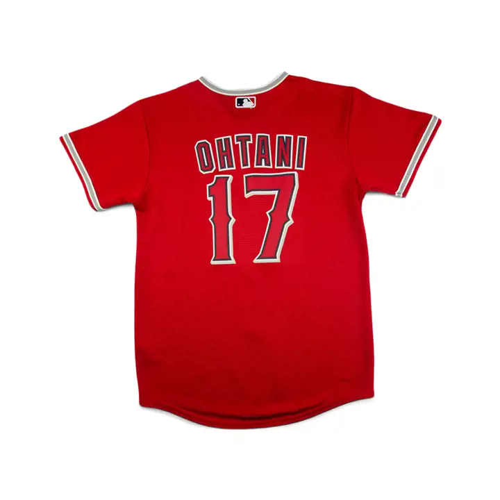 Maillot officiel MLB des Angels de Los Angeles pour jeune joueur Shohei Ohtani rouge