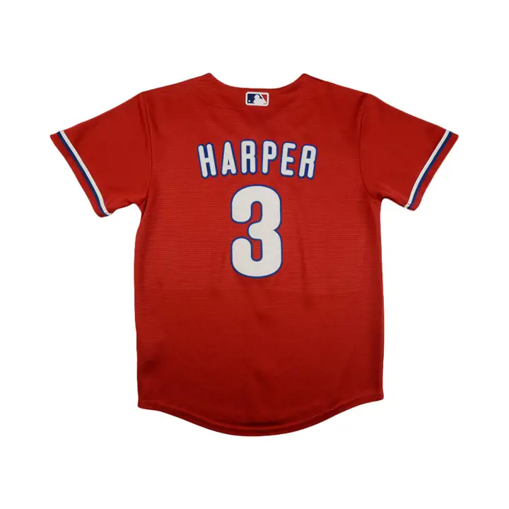 Maillot officiel joueur MLB Youth PHILLIES Bryce Harper rouge