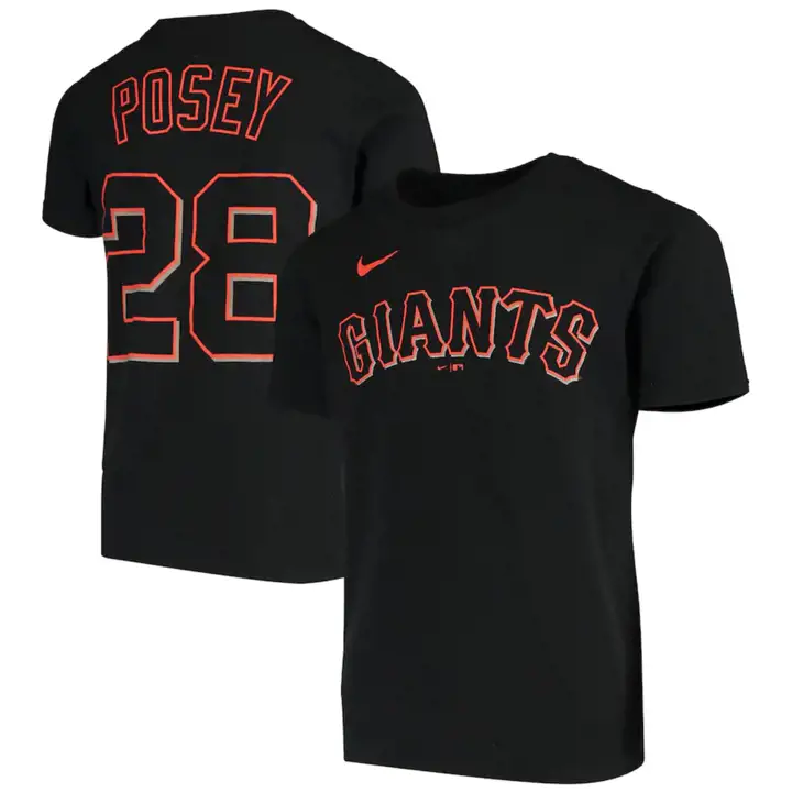 T-shirt Enfant MLB SF GIANTS Noms et Numéros Joueur Buster Posey Noir