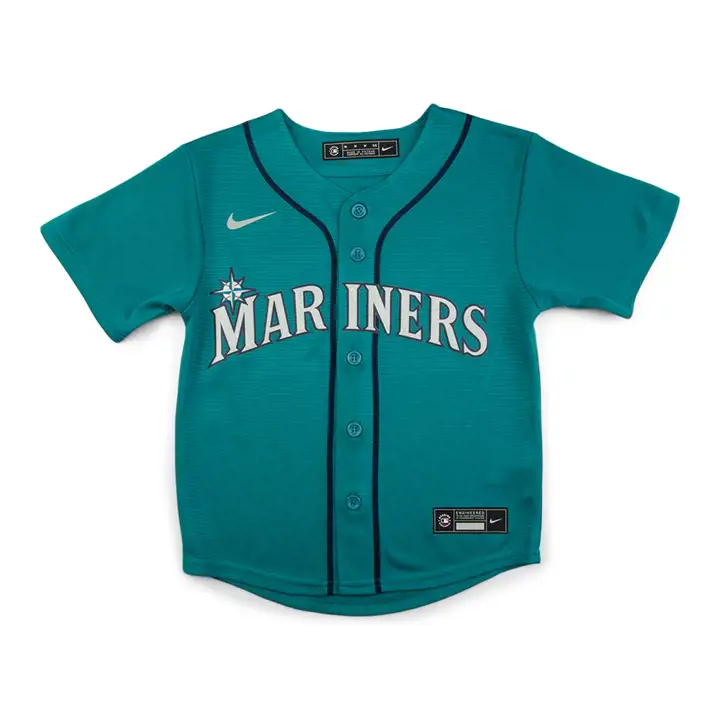 Maillot officiel vierge pour jeune Mariners MLB sarcelle