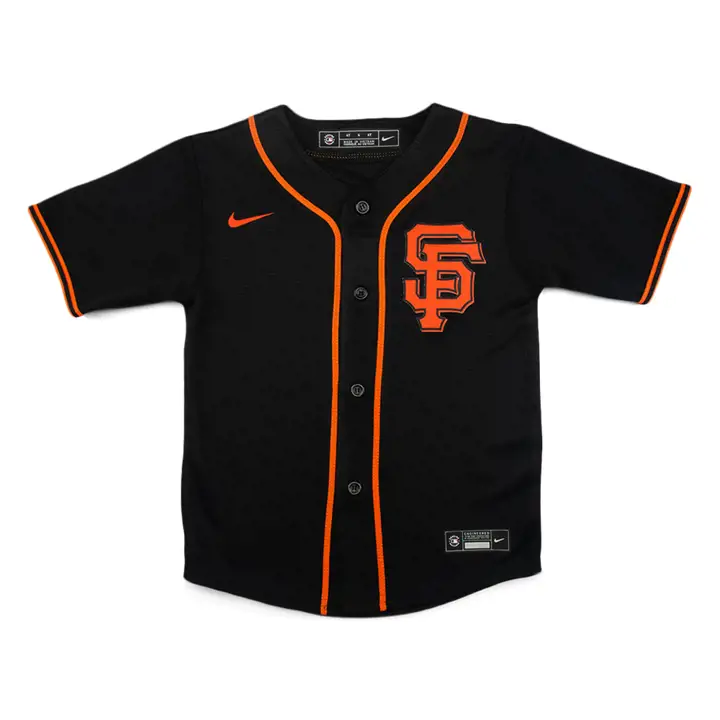 Maillot noir officiel vierge pour jeunes MLB des SF GIANTS