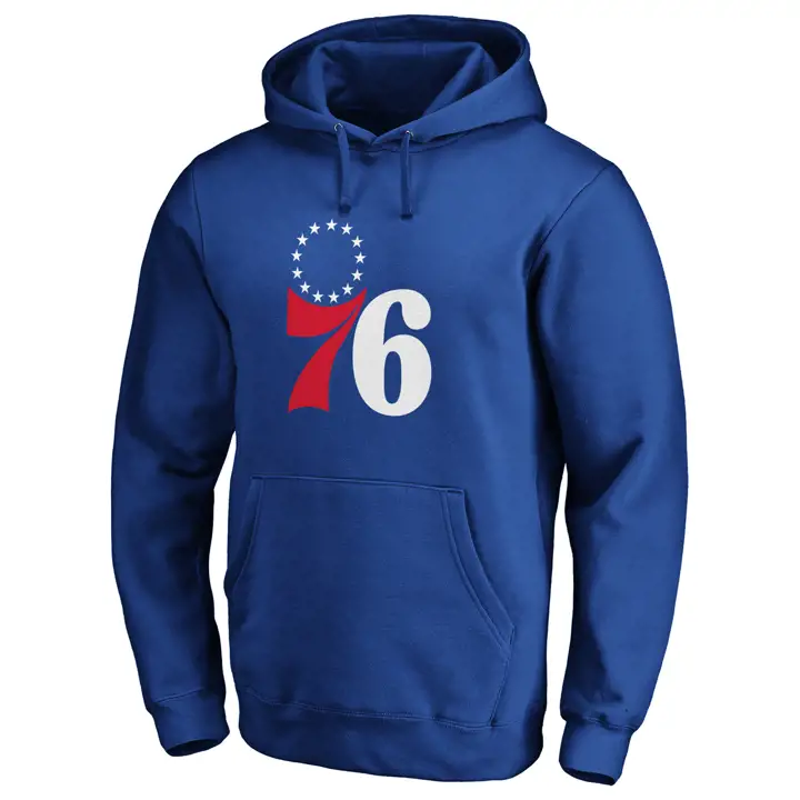 Sweat à capuche bleu avec logo principal NBA des Philadelphia 76ers