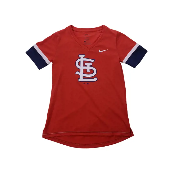 T-shirt à col en V pour jeunes filles STL CARDS MLB Hero 20 rouge/marine