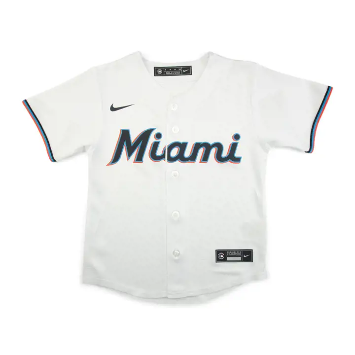 Maillot blanc officiel vierge MLB Kids des Miami Marlins