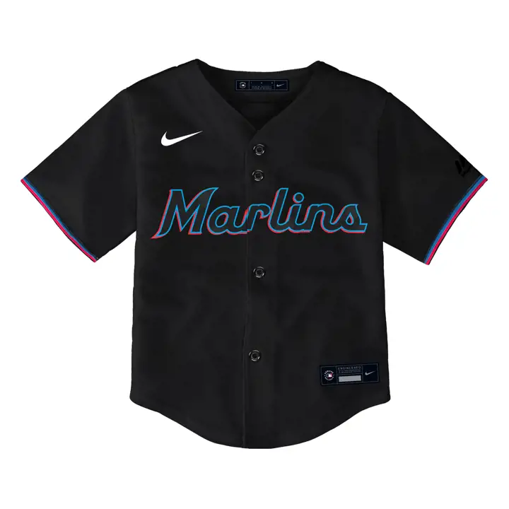Miami Marlins MLB Maillot officiel vierge pour tout-petit, noir