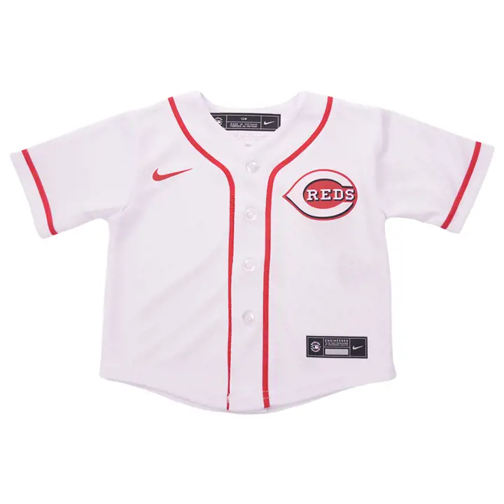 Maillot vierge officiel MLB Cincinnati Reds pour tout-petit blanc