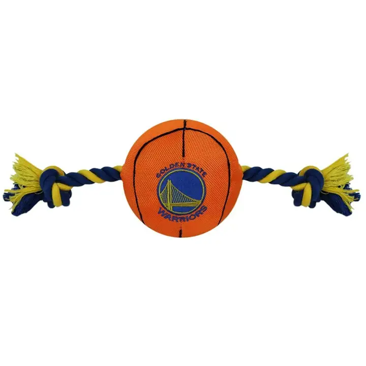 Jouet pour animaux de compagnie en nylon Golden State Warriors, ballon de basket avec corde