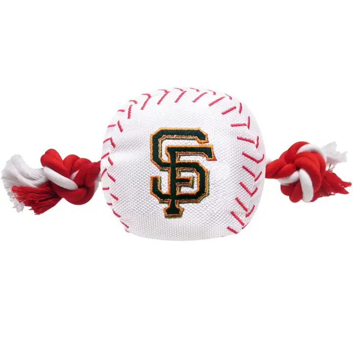 San Francisco Giants Balle de Baseball en Nylon avec Corde Jouet pour Animaux