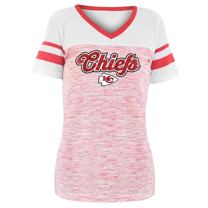 T-shirt Femme Kansas City Chiefs NFL Space Dye 19 rouge/blanc