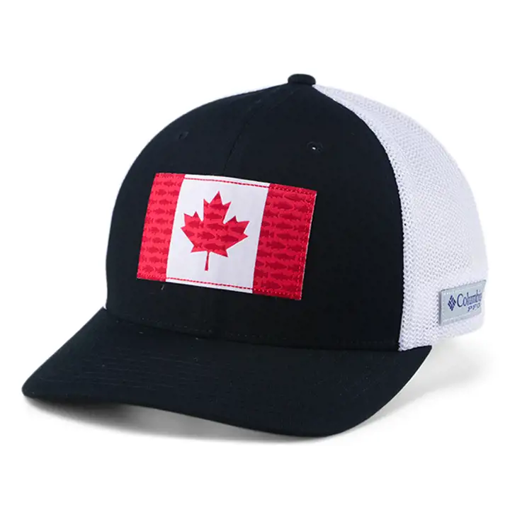 Columbia PFG Mesh Canada Fish Flag Ball Cap blk